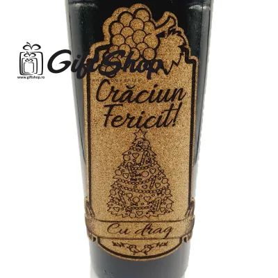 Craciun fericit, editie limitata, vin rosu cabernet sauvignon, demisec, 750ml, 13.5% alcool